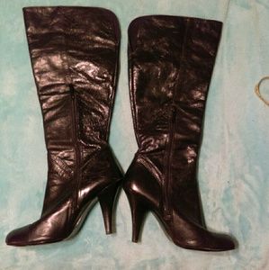 Black leather boots